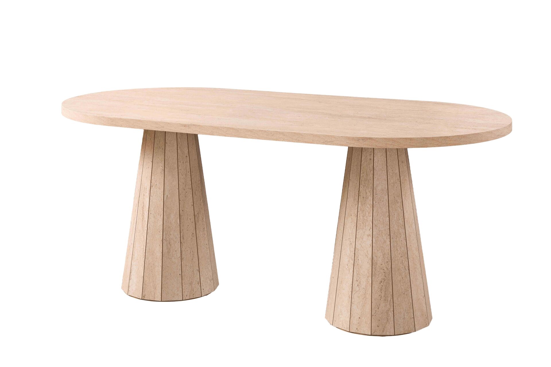 200 CM ÇİFT AYAKLI WORLD TRAVERTEN SABİT MASA 200X90X78