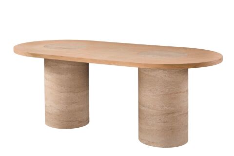 200 CM ASYA MEŞE TRAVERTEN SABİT MASA 200X100X78