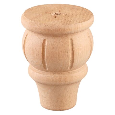 Torna Ahşap Ayak  Komidin Dresuar Koltuk Ayağı Desenli  9x9x12 cm