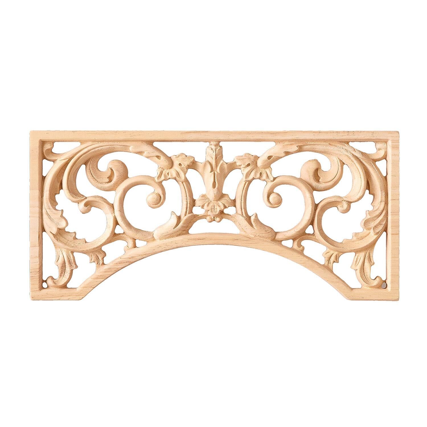 Taç Motif Aplik Oymalı Ahşap Boyanabilir Dekoratif Aksesuar 36x17x1  cm TAM22