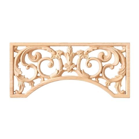 Taç Motif Aplik Oymalı Ahşap Boyanabilir Dekoratif Aksesuar 36x17x1  cm TAM22