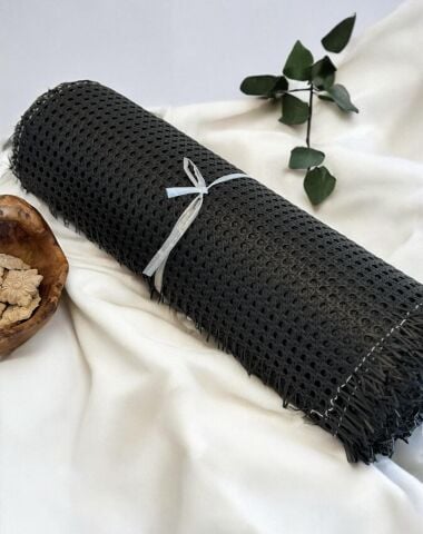 PVC Plastik Örme Siyah Dekoratif Hasır Hazeran 45 Cm