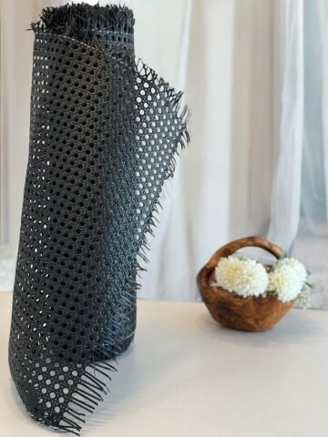 PVC Plastik Örme Siyah Dekoratif Hasır Hazeran 90 Cm