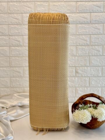 PVC Plastik Kare Delikli Açık Kahve Dekoratif Hasır Hazeran 45CM