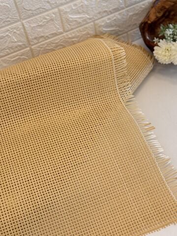 PVC Plastik Kare Delikli Açık Kahve Dekoratif Hasır Hazeran 45CM