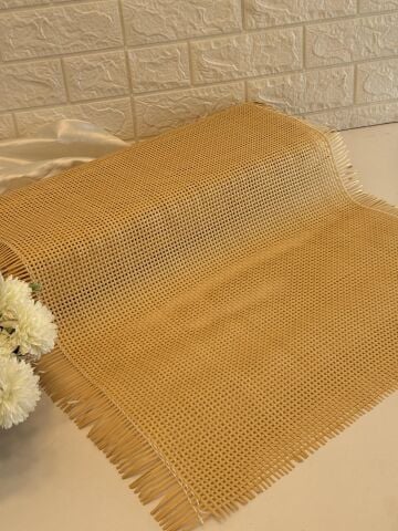 PVC Plastik Kare Delikli Açık Kahve Dekoratif Hasır Hazeran 45CM