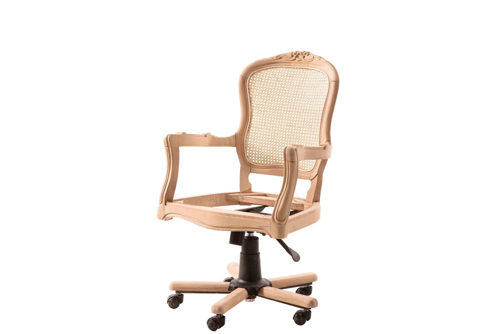 HASIRLI OYMALI DÖNERLİ SANDALYE 61X53X106