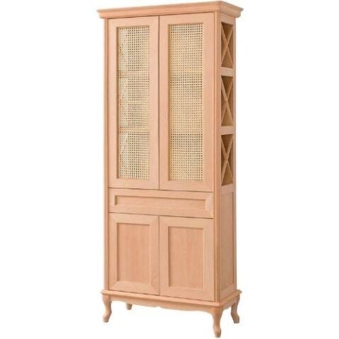 HASIRLI ÇAPRAZ  ÇITALI KAPAKLI KİTAPLIK  80X38X195