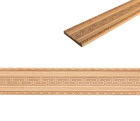 Ayous Ahşap Oyma İşlemeli Labirent Desenli Çıta Boyanabilir Dekoratif Aksesuar 120x17 mm  MAC87