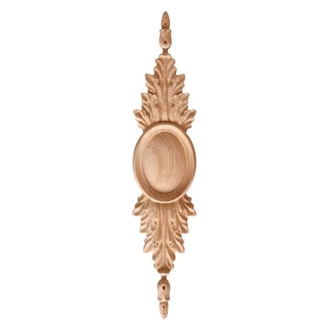 Aplik Orta Göbek Boyanabilir Ahşap Desenli İşlemeli Dekoratif Aksesuar 20x4,5x1  cm OGM18