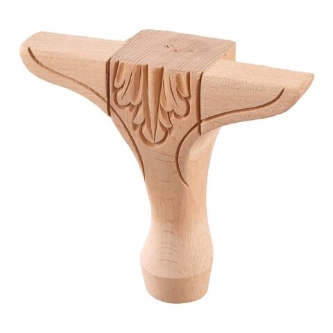 Lükens Oymalı Ayak Sehpa Komodin Mobilya Dresuar Boyanabilir Ahşap Ayak 8x8x15 cm  KKOL.04