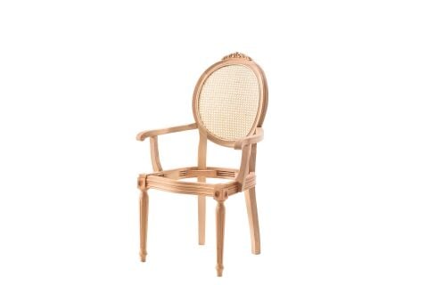 HASIRLI TORNALI OYMALI KOLLU SANDALYE 60X48X101 CM