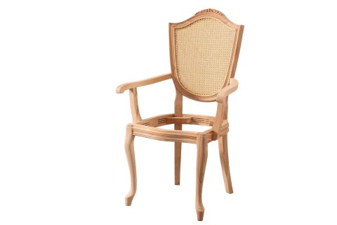 HASIRLI KUPA OYMALI KOLLU SANDALYE 59X52X99 CM