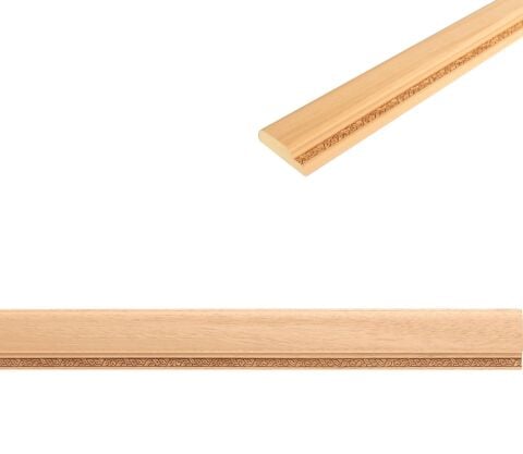 Ayous Ahşap Oyma İşlemeli Çiçek  Desenli Çıta Boyanabilir Dekoratif Aksesuar 70x21 mm  MAC71