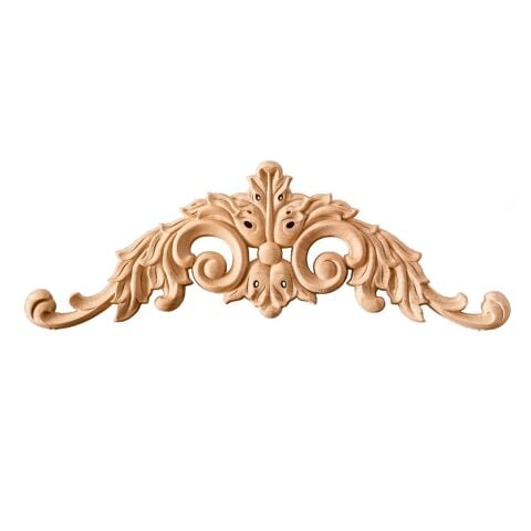 Taç Motif Aplik Oymalı Ahşap Boyanabilir Dekoratif Aksesuar 60x21x1,8  cm TAM03