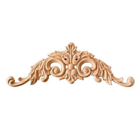 Taç Motif Aplik Oymalı Ahşap Boyanabilir Dekoratif Aksesuar 60x21x1,8  cm TAM03