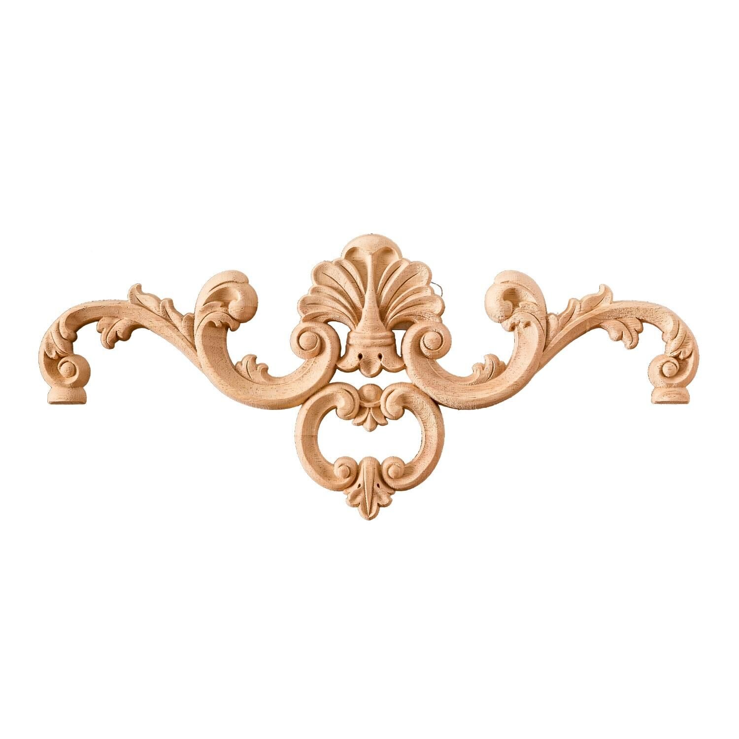 Taç Motif Aplik Oymalı Ahşap Boyanabilir Dekoratif Aksesuar 40x17x1,4  cm TAM32