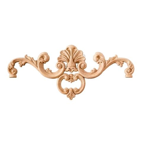 Taç Motif Aplik Oymalı Ahşap Boyanabilir Dekoratif Aksesuar 40x17x1,4  cm TAM32