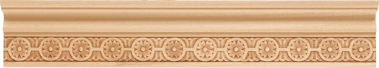 Ayous Ahşap Oyma İşlemeli Papatya Desenli Çıta Boyanabilir Dekoratif Aksesuar 110x38 mm  MAC18