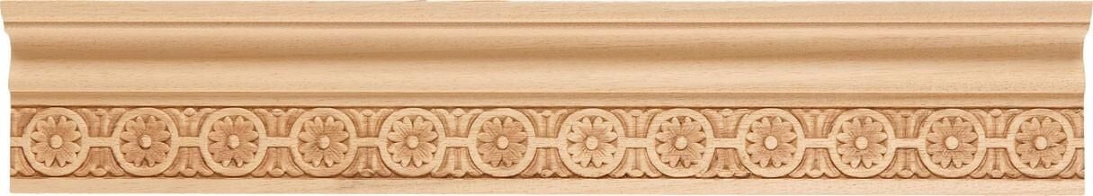 Ayous Ahşap Oyma İşlemeli Papatya Desenli Çıta Boyanabilir Dekoratif Aksesuar 110x38 mm  MAC18