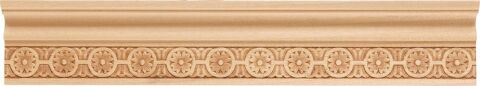 Ayous Ahşap Oyma İşlemeli Papatya Desenli Çıta Boyanabilir Dekoratif Aksesuar 110x38 mm  MAC18
