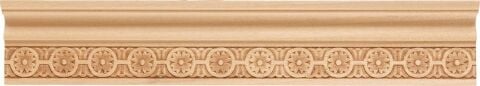 Ayous Ahşap Oyma İşlemeli Papatya Desenli Çıta Boyanabilir Dekoratif Aksesuar 110x38 mm  MAC18