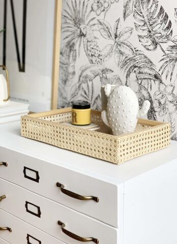 PVC Plastik Örme Sarı Dekoratif Hasır Hazeran 75 cm