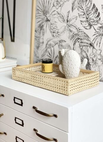 PVC Plastik Örme Sarı Dekoratif Hasır Hazeran 75 cm