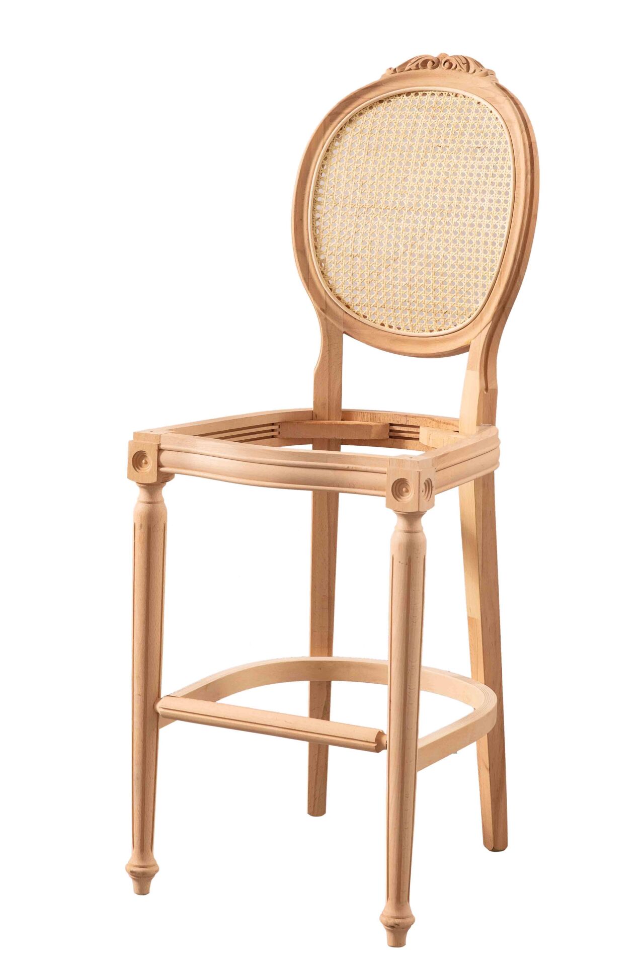 HASIRLI TORNALI OYMALI BAR SANDALYE 50X50X125 CM