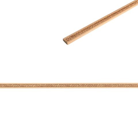 Ayous Ahşap Oyma İşlemeli Çiçek  Desenli Çıta Boyanabilir Dekoratif Aksesuar 20x8 mm  MAC50