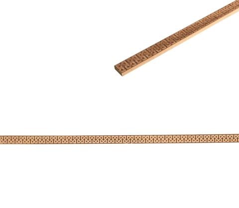 Ayous Ahşap Oyma İşlemeli Osmanlı Desenli Çıta Boyanabilir Dekoratif Aksesuar 20x8 mm MAC52