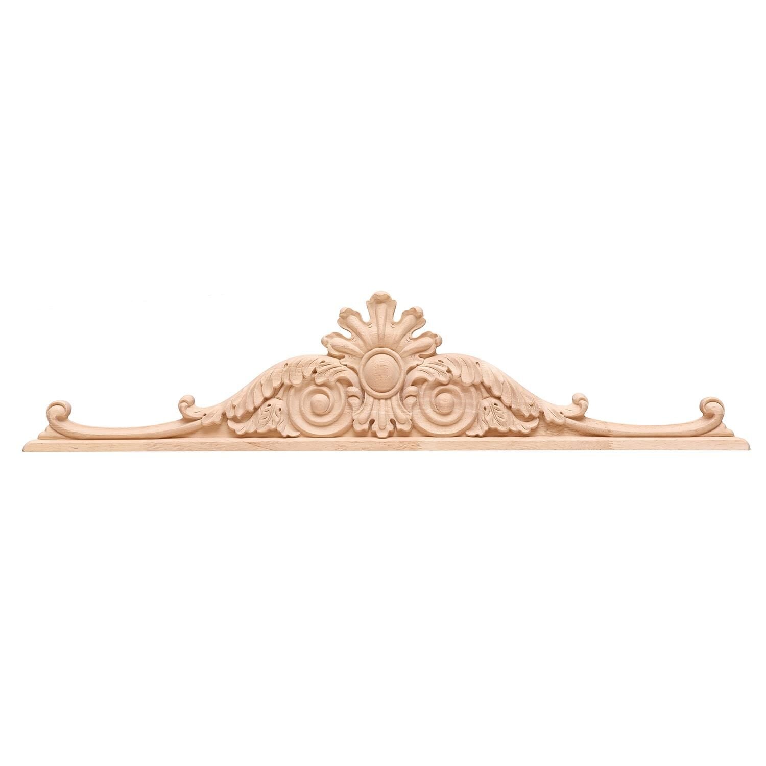 Taç Motif Aplik Oymalı Ahşap Boyanabilir Dekoratif Aksesuar 80x18x2,2  cm TAM27