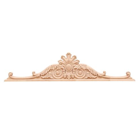 Taç Motif Aplik Oymalı Ahşap Boyanabilir Dekoratif Aksesuar 80x18x2,2  cm TAM27