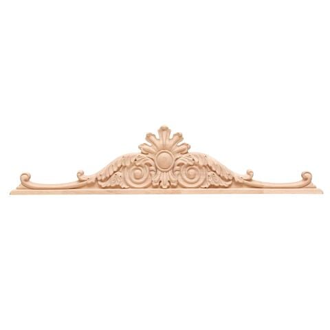 Taç Motif Aplik Oymalı Ahşap Boyanabilir Dekoratif Aksesuar 80x18x2,2  cm TAM27