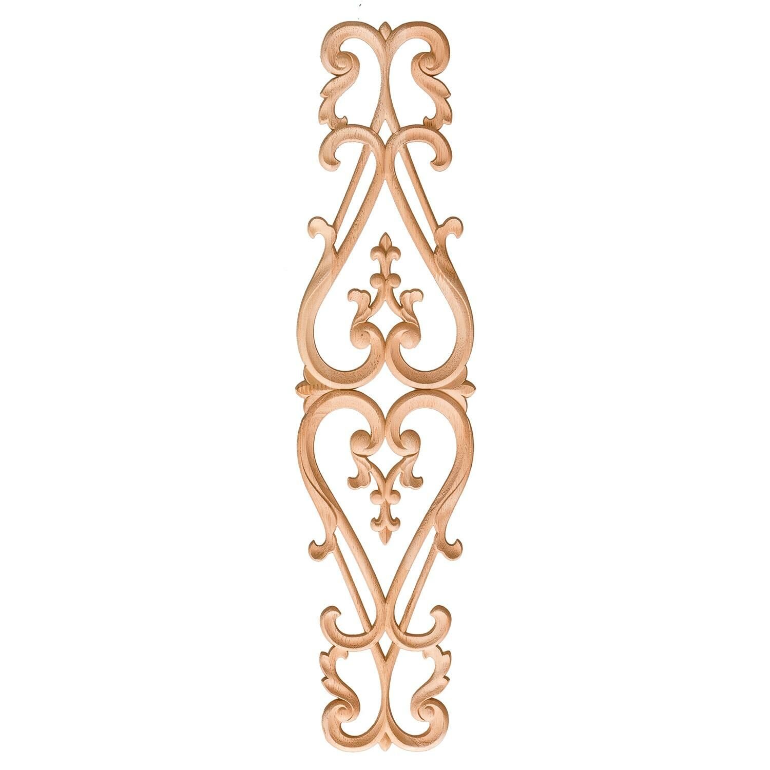 Aplik Orta Göbek Boyanabilir Ahşap Desenli İşlemeli Dekoratif Aksesuar 40x11x1  cm OGM19