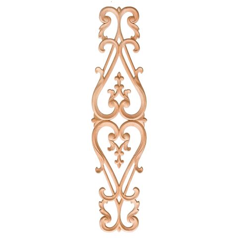 Aplik Orta Göbek Boyanabilir Ahşap Desenli İşlemeli Dekoratif Aksesuar 40x11x1  cm OGM19