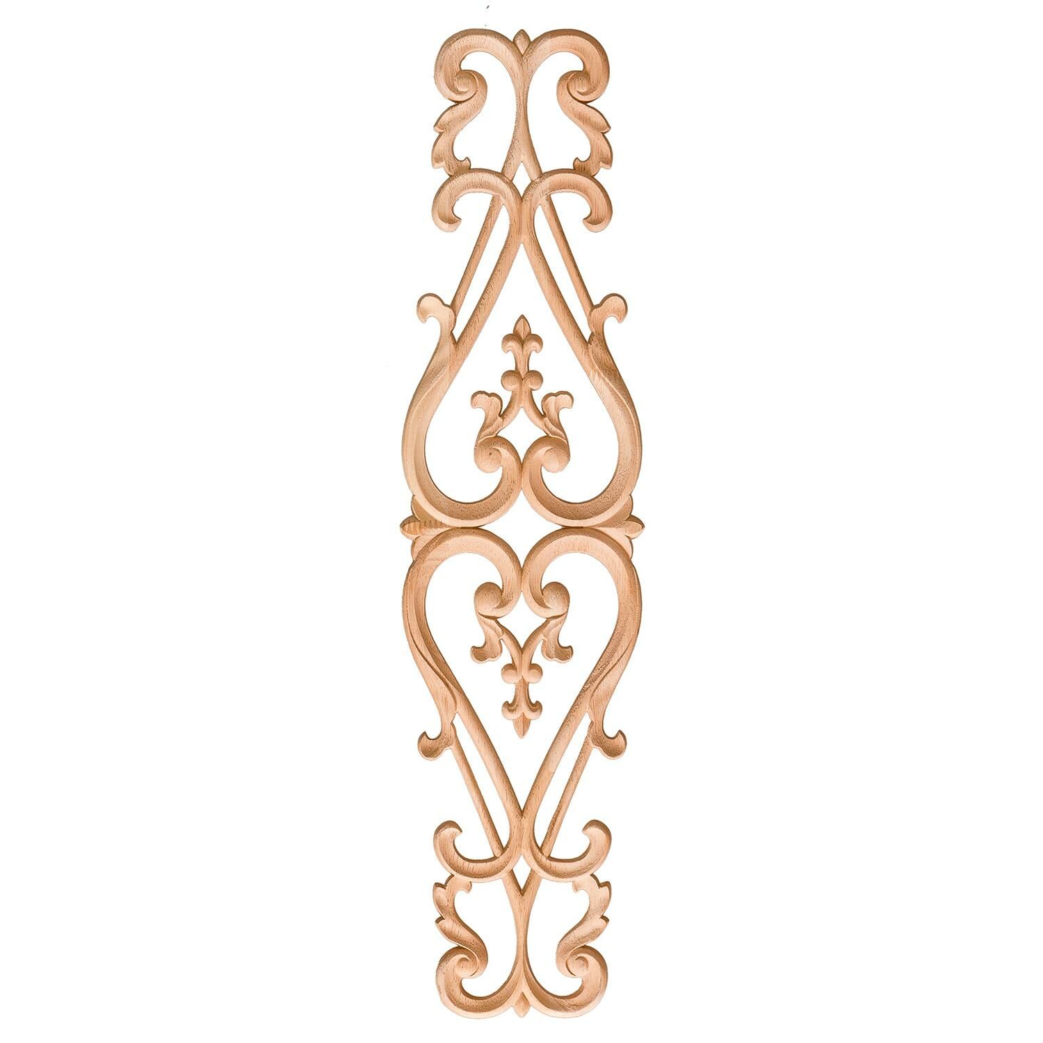 Aplik Orta Göbek Boyanabilir Ahşap Desenli İşlemeli Dekoratif Aksesuar 50x13x1,1  cm OGM19