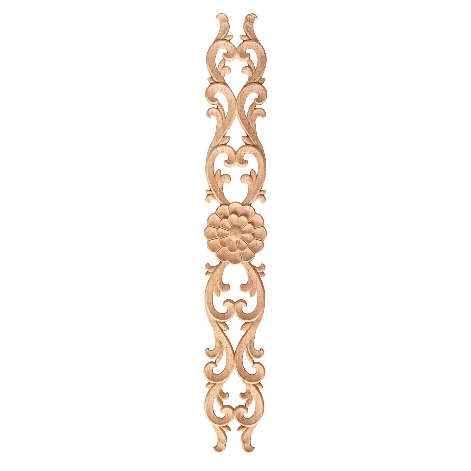 Aplik Orta Göbek Boyanabilir Ahşap Desenli İşlemeli Dekoratif Aksesuar 50x8x1,1  cm OGM21