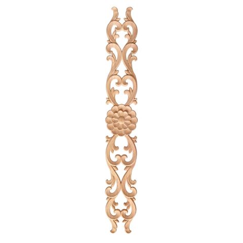 Aplik Orta Göbek Boyanabilir Ahşap Desenli İşlemeli Dekoratif Aksesuar 50x8x1,1  cm OGM21