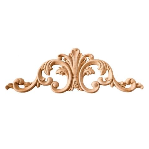Taç Motif Aplik Oymalı Ahşap Boyanabilir Dekoratif Aksesuar 35x12x1,2  cm TAM01