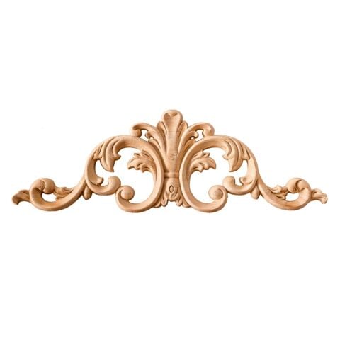 Taç Motif Aplik Oymalı Ahşap Boyanabilir Dekoratif Aksesuar 35x12x1,2  cm TAM01