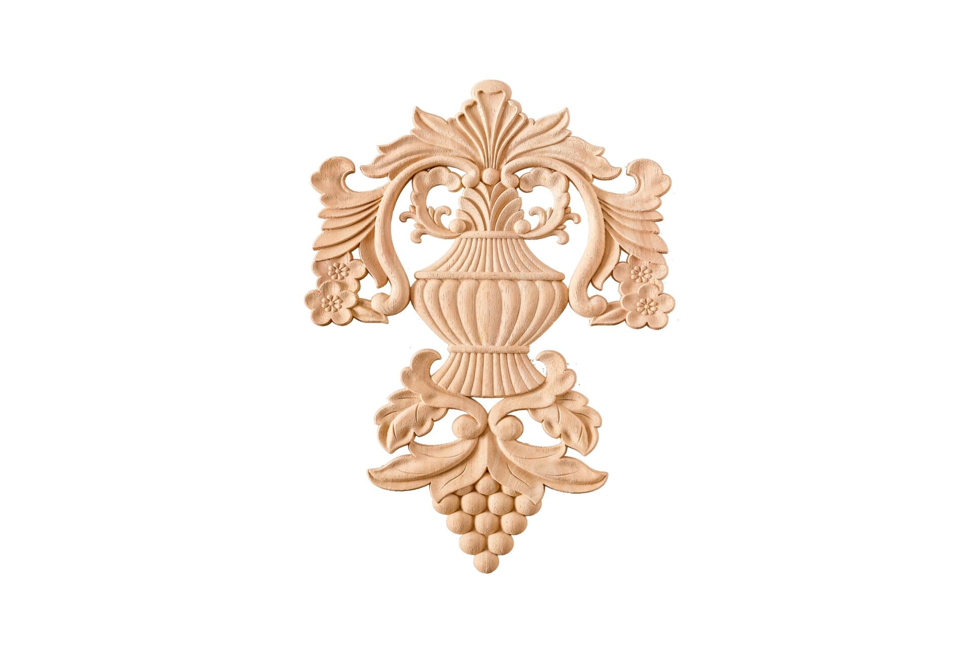 Aplik Orta Göbek Boyanabilir Ahşap Desenli İşlemeli Dekoratif Aksesuar 40x26x1  cm OGM27