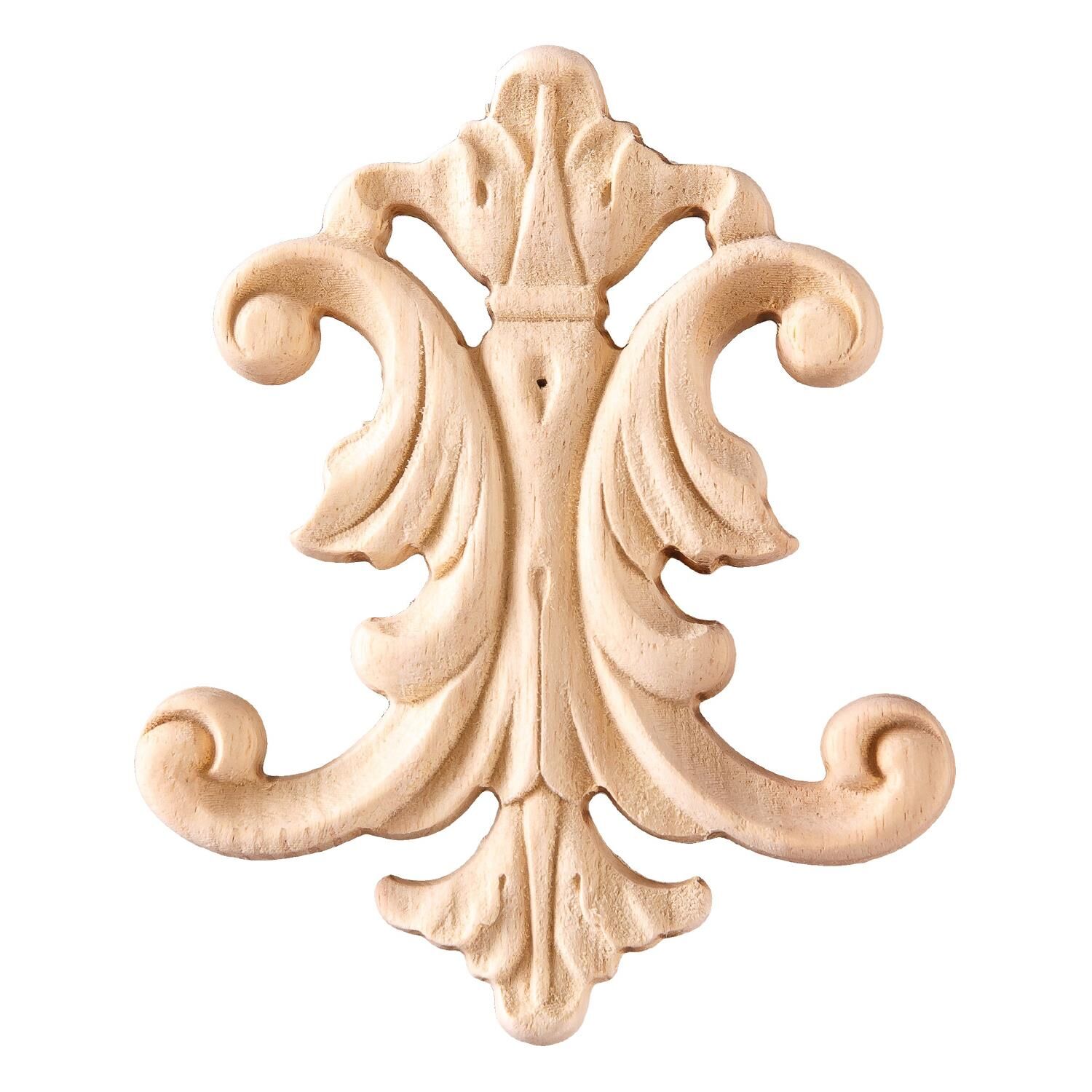 Aplik Orta Göbek Boyanabilir Ahşap Desenli İşlemeli Dekoratif Aksesuar 15x10x0,8  cm OGM34