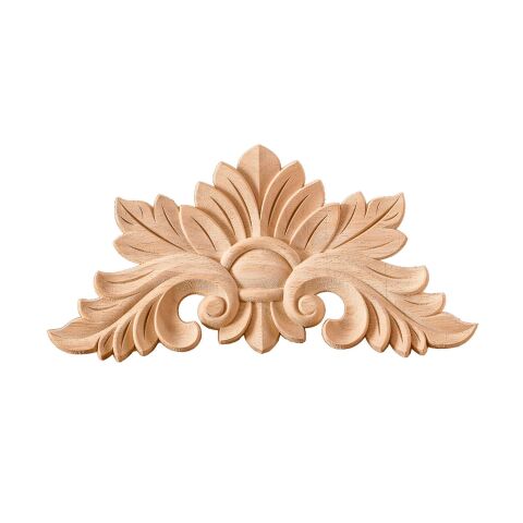 Aplik Orta Göbek Boyanabilir Ahşap Desenli İşlemeli Dekoratif Aksesuar 29x15x1  cm OGM37