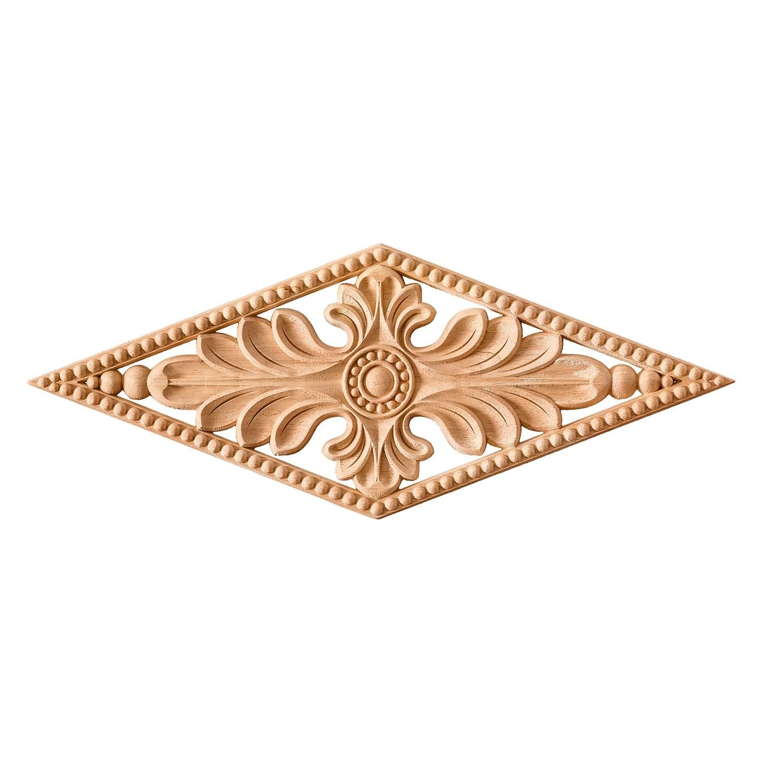 Aplik Orta Göbek Boyanabilir Ahşap Desenli İşlemeli Dekoratif Aksesuar 30x12x0,9  cm OGM41