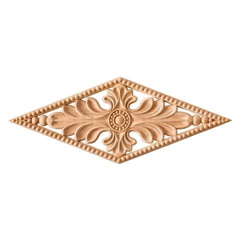 Aplik Orta Göbek Boyanabilir Ahşap Desenli İşlemeli Dekoratif Aksesuar 30x12x0,9  cm OGM41