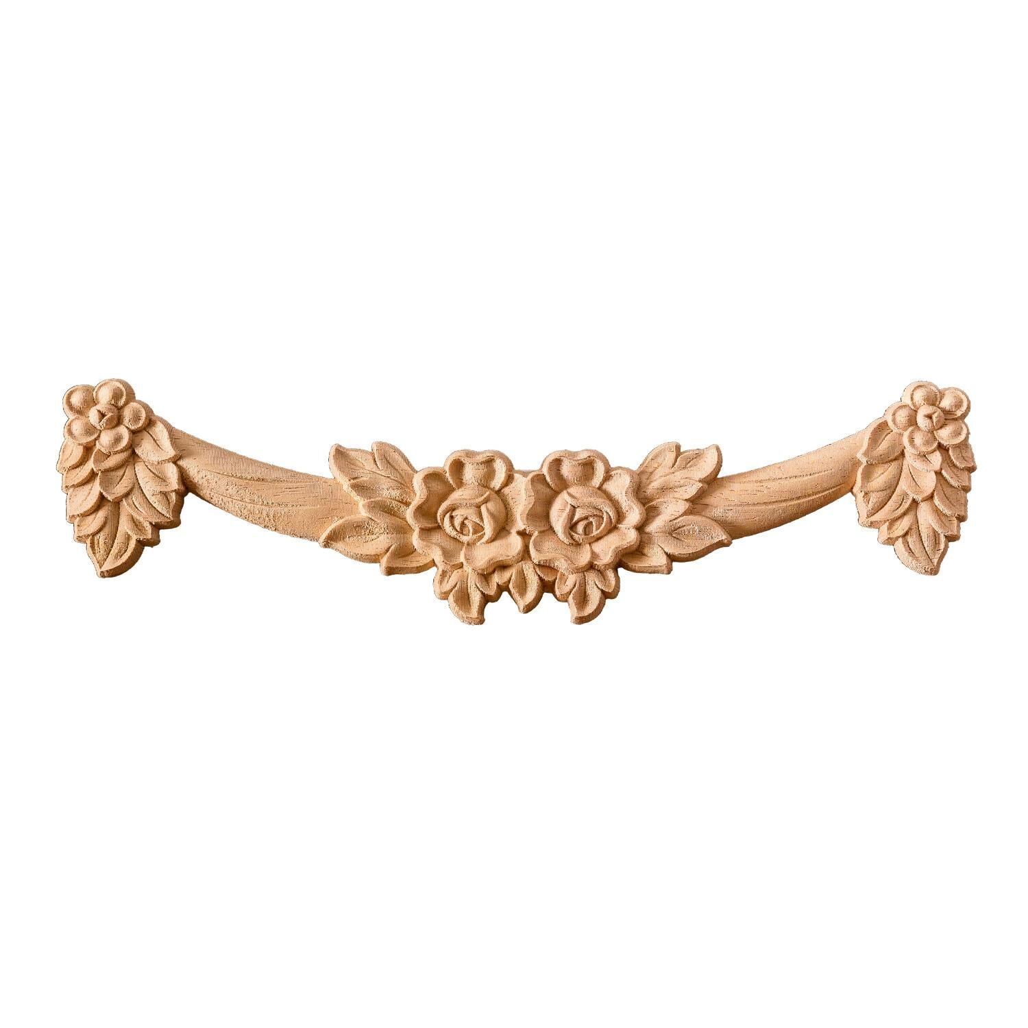 Taç Motif Aplik Oymalı Ahşap Boyanabilir Dekoratif Aksesuar 25x6,5x1,2 cm TAM39