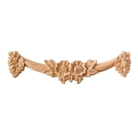 Taç Motif Aplik Oymalı Ahşap Boyanabilir Dekoratif Aksesuar 25x6,5x1,2 cm TAM39