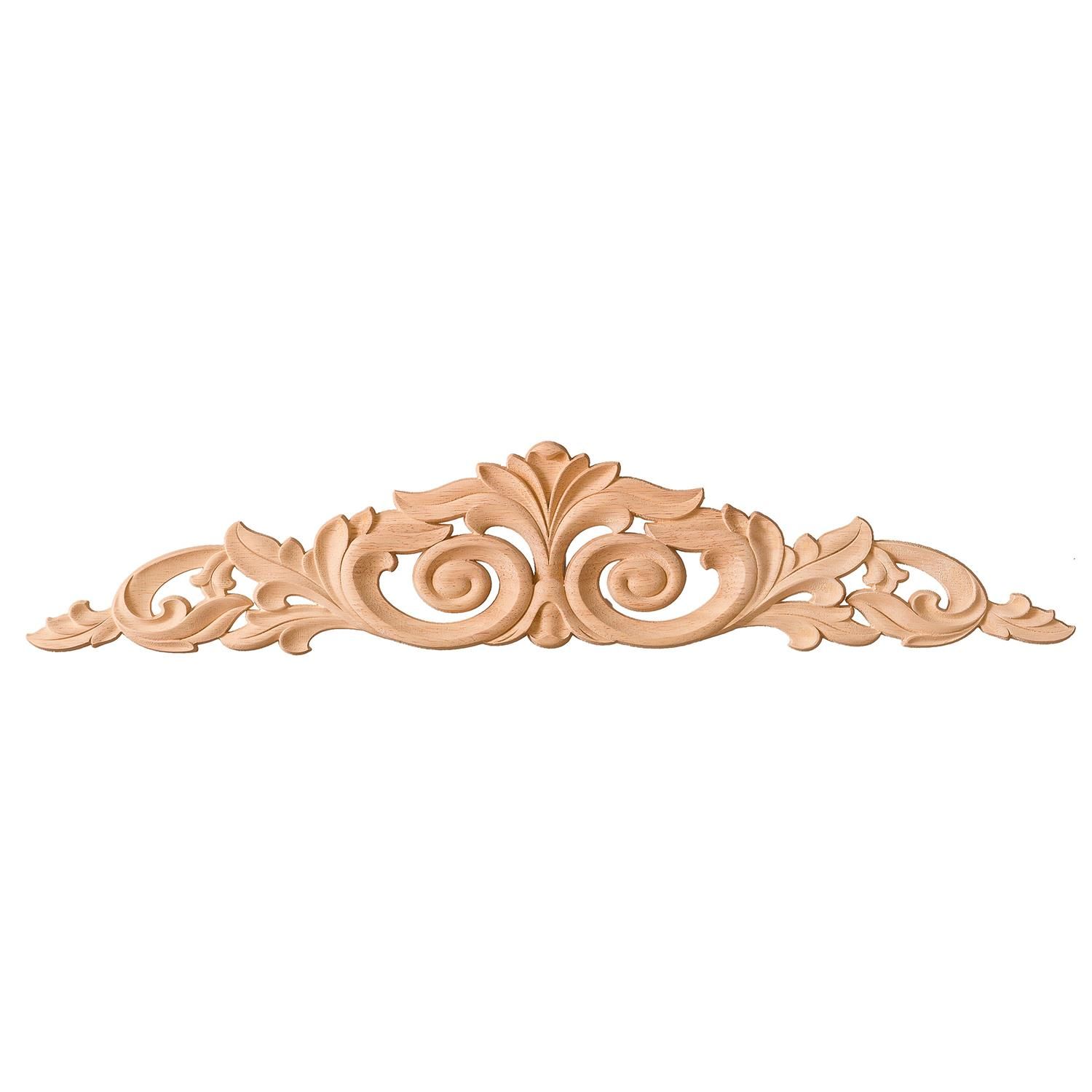 Taç Motif Aplik Oymalı Ahşap Boyanabilir Dekoratif Aksesuar 40x10x1,2  cm TAM14