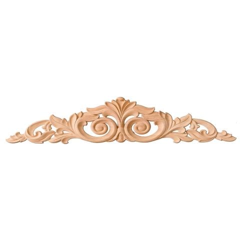 Taç Motif Aplik Oymalı Ahşap Boyanabilir Dekoratif Aksesuar 40x10x1,2  cm TAM14